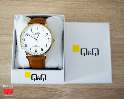Reloj Q&Q Hombre QZ02J104Y Café Dorado