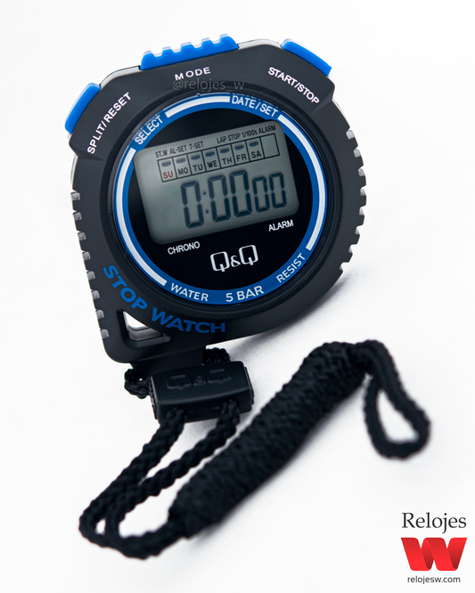 Cronometro Q&Q Negro Azul HS48J004Y