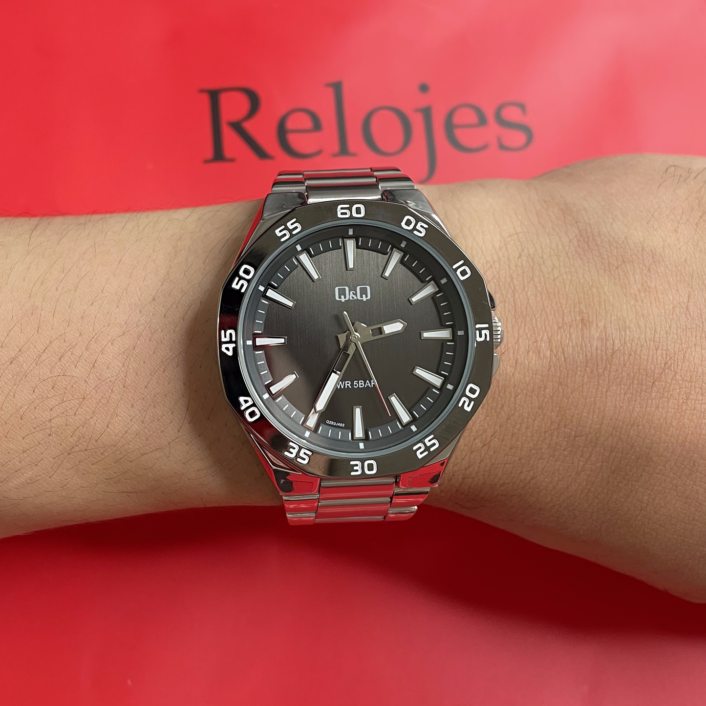 Reloj Q&Q Hombre QZ82J402Y Plateado Negro