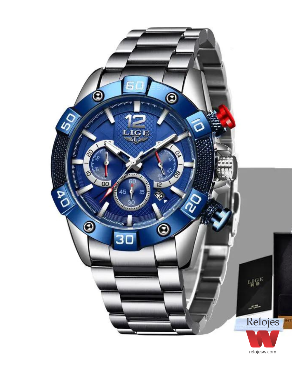 Reloj Lige Hombre LG10030F Plateado Azul