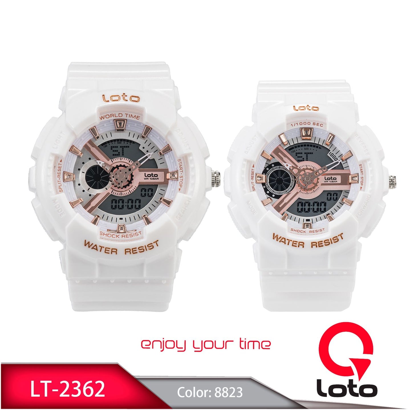 Reloj Loto Pareja Blanco LT-2362-BLOR