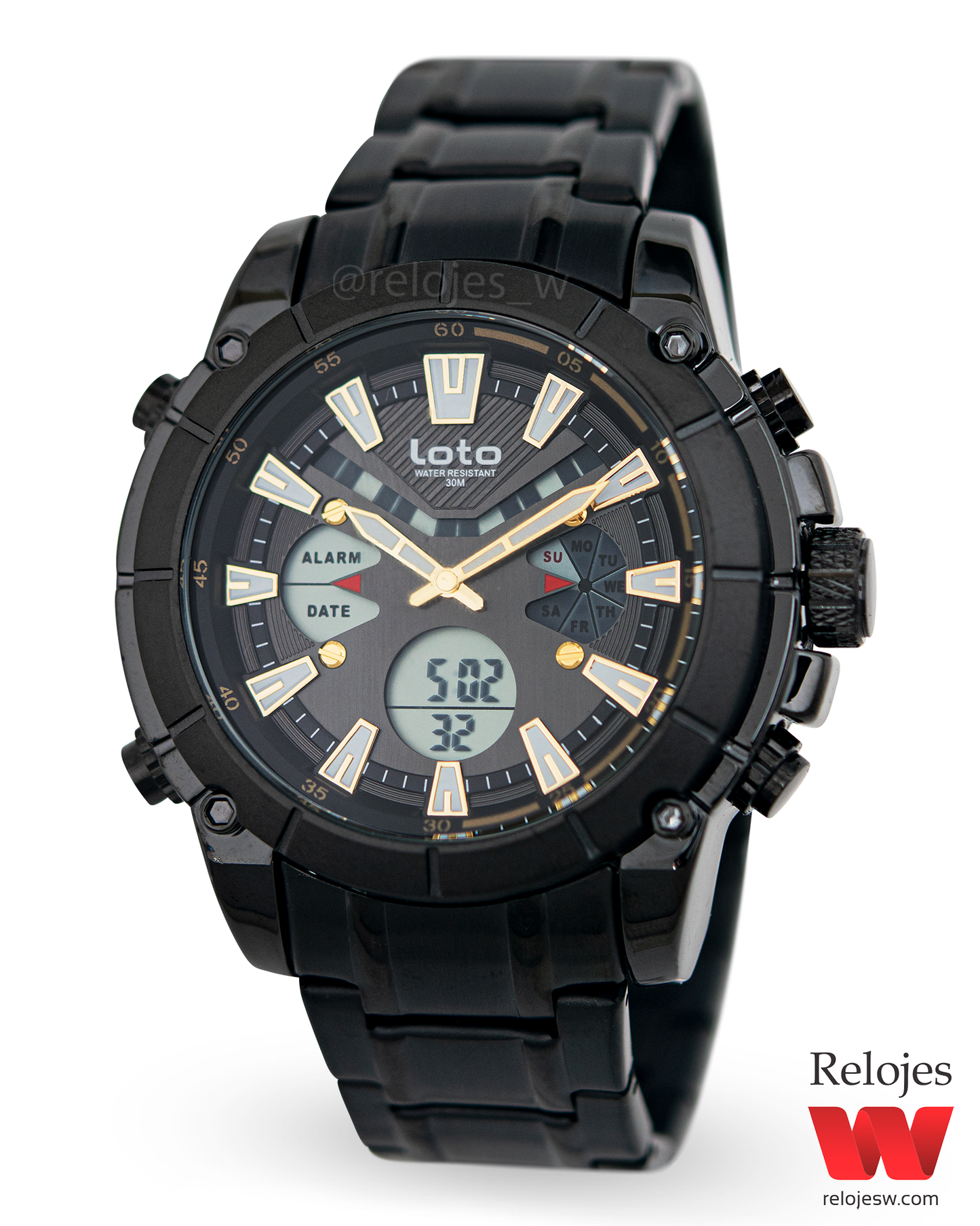 Reloj Lige Hombre Negro Plateado LG8935-NEPL – Relojes W