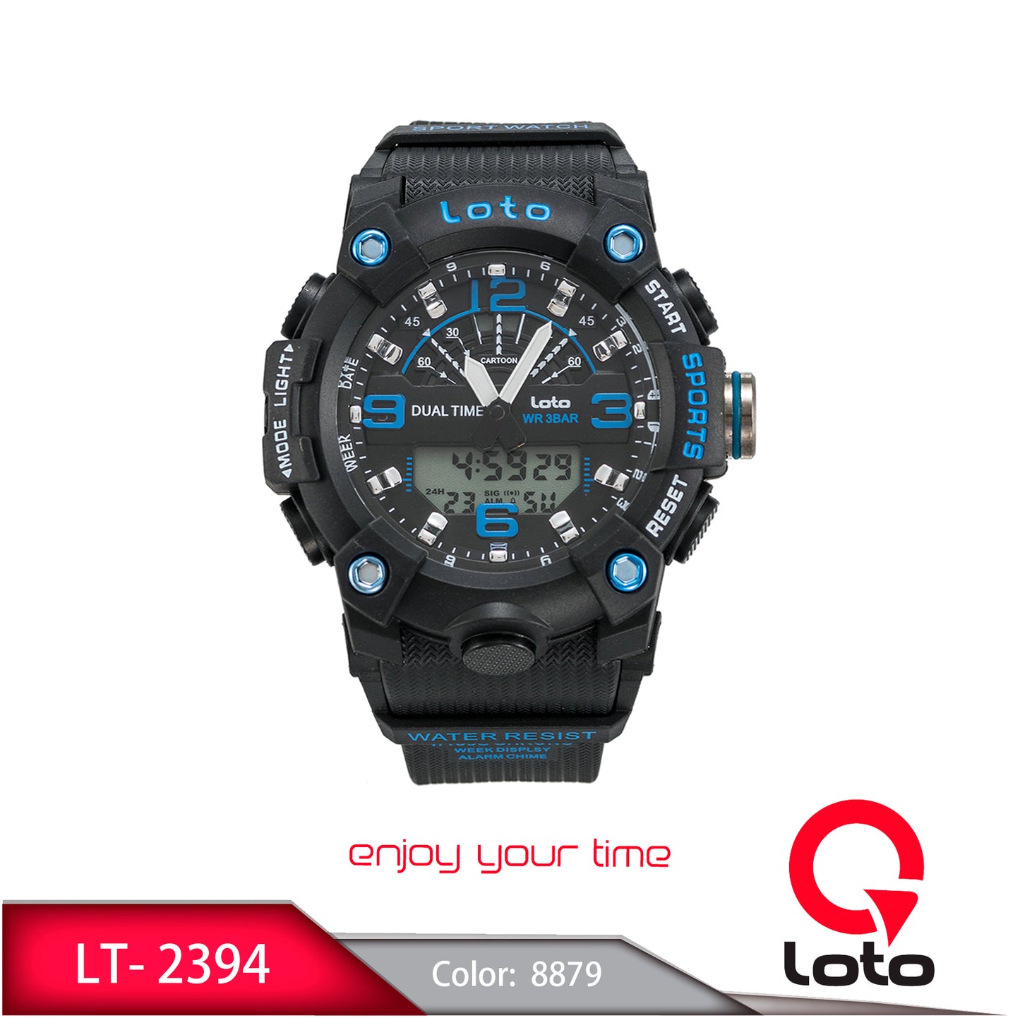 Reloj Loto Hombre LT-2394 Negro Azul