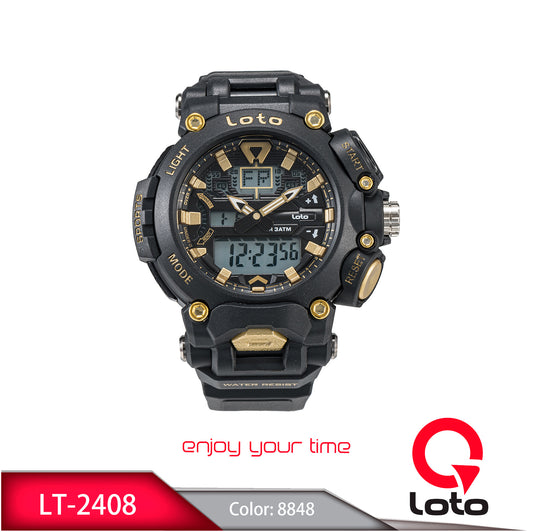 Reloj Loto Hombre LT-2408 Negro Dorado
