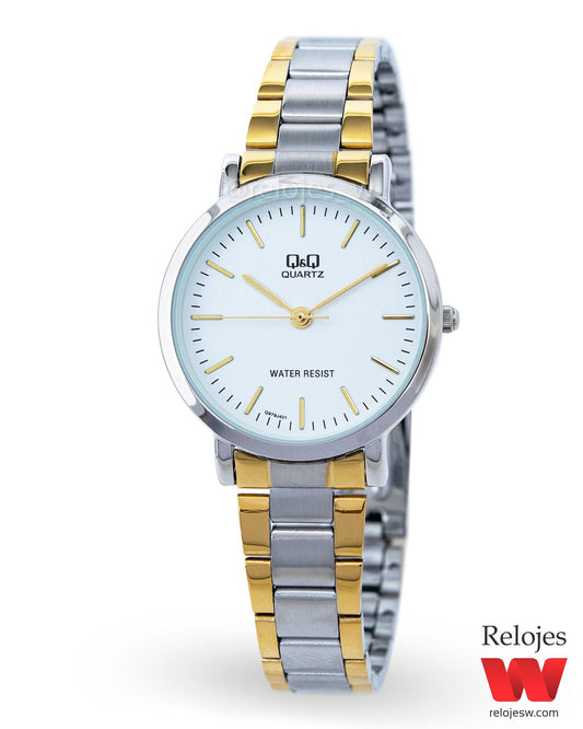 Reloj Q&Q Mujer Plateado Dorado Q979J401Y