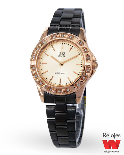 Reloj Q&Q Mujer Q981J802Y Negro Oro Rosa