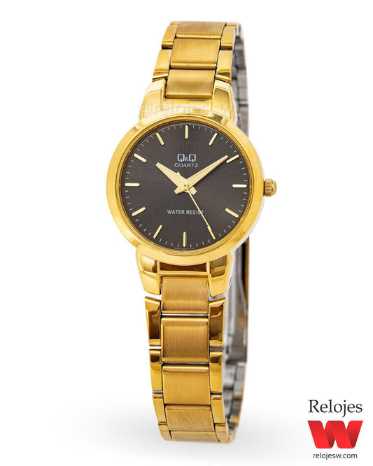 Reloj Q&Q Mujer Dorado Negro C39A004Y