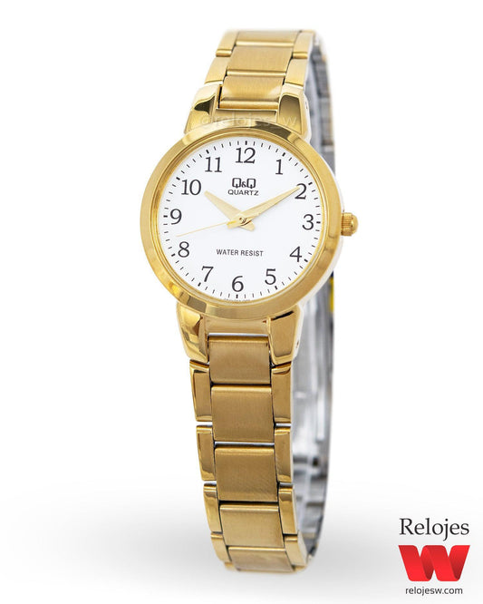 Reloj Q&Q Mujer Dorado Blanco C39A002Y