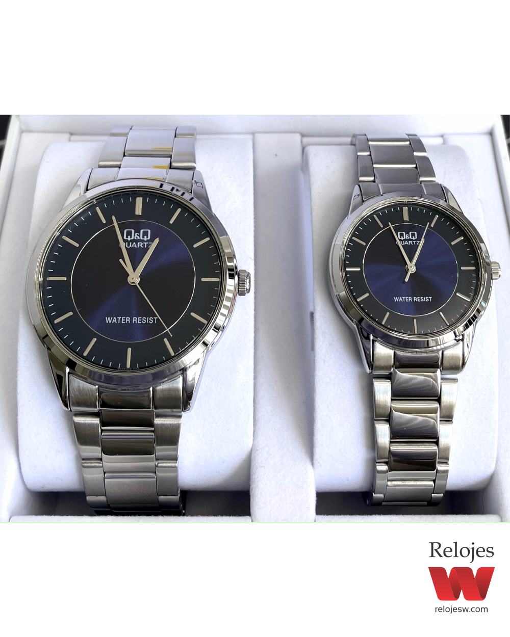 Reloj Q&Q Pareja Plateado QA44J202Y-QA45J202Y