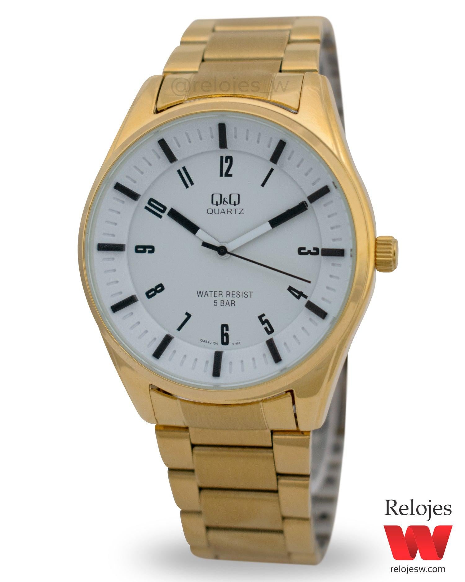 Reloj Q&Q Hombre QA54J004Y Dorado Blanco - Relojes W