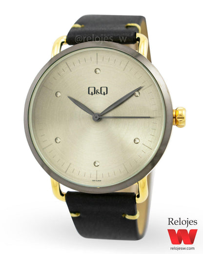 Reloj Q&Q Hombre QB74J500Y Negro Dorado