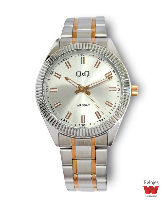 Reloj Q&Q Hombre QZ48J401Y Plateado Oro Rosa