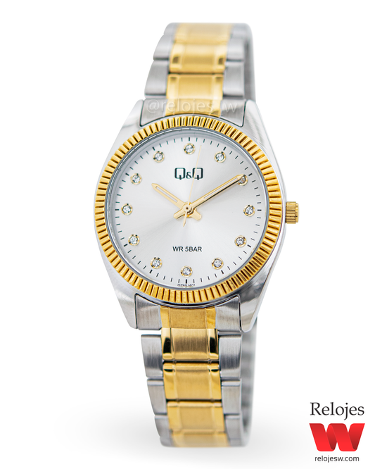 Reloj Q&Q Mujer Plateado Dorado QZ65J401Y