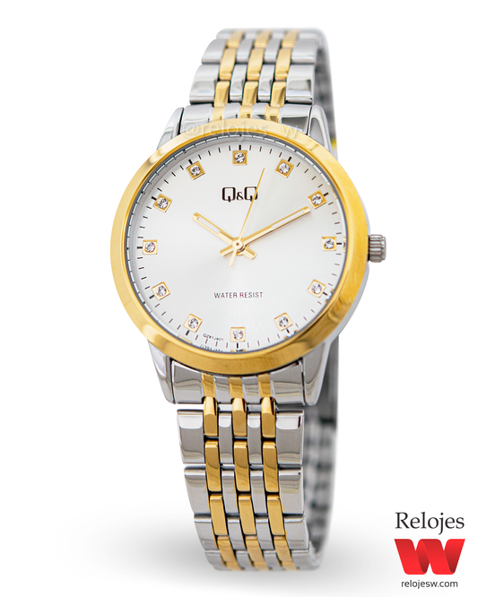 Reloj Q&Q Mujer Plateado Dorado QZ81J401Y