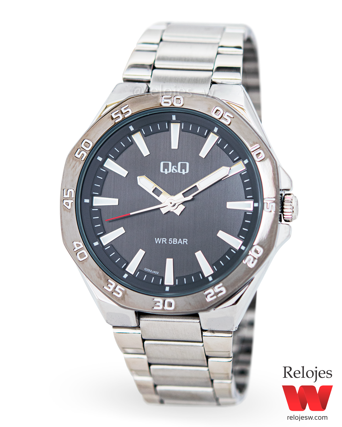 Reloj Q&Q Hombre QZ82J402Y Plateado Negro