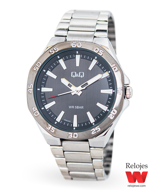 Reloj Q&Q Hombre QZ82J402Y Plateado Negro