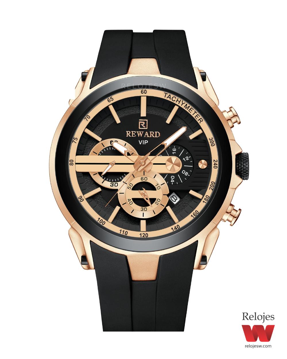 Reloj Reward Hombre RD83046M Negro Oro Rosa