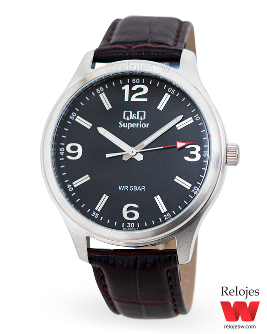 Reloj Q&Q Superior Hombre S00AJ005Y Vinotinto Plateado