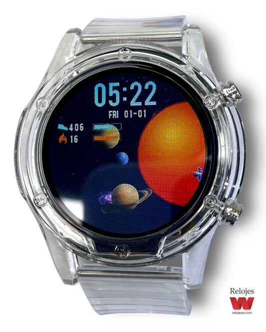 Reloj Smartwatch Unisex  Blanco Transparente S10-BL
