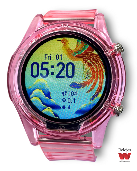 Reloj Smartwatch Mujer Rosado Transparente S10-RS
