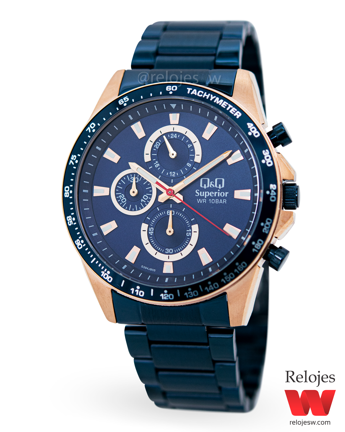 Reloj Q&Q Superior Hombre S394J803Y Azul Oro Rosa