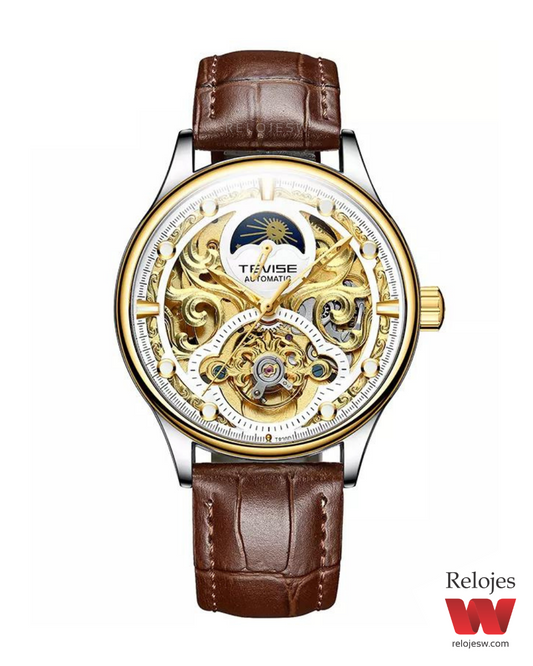 Reloj Tevise Hombre T820D Marrón Plateado
