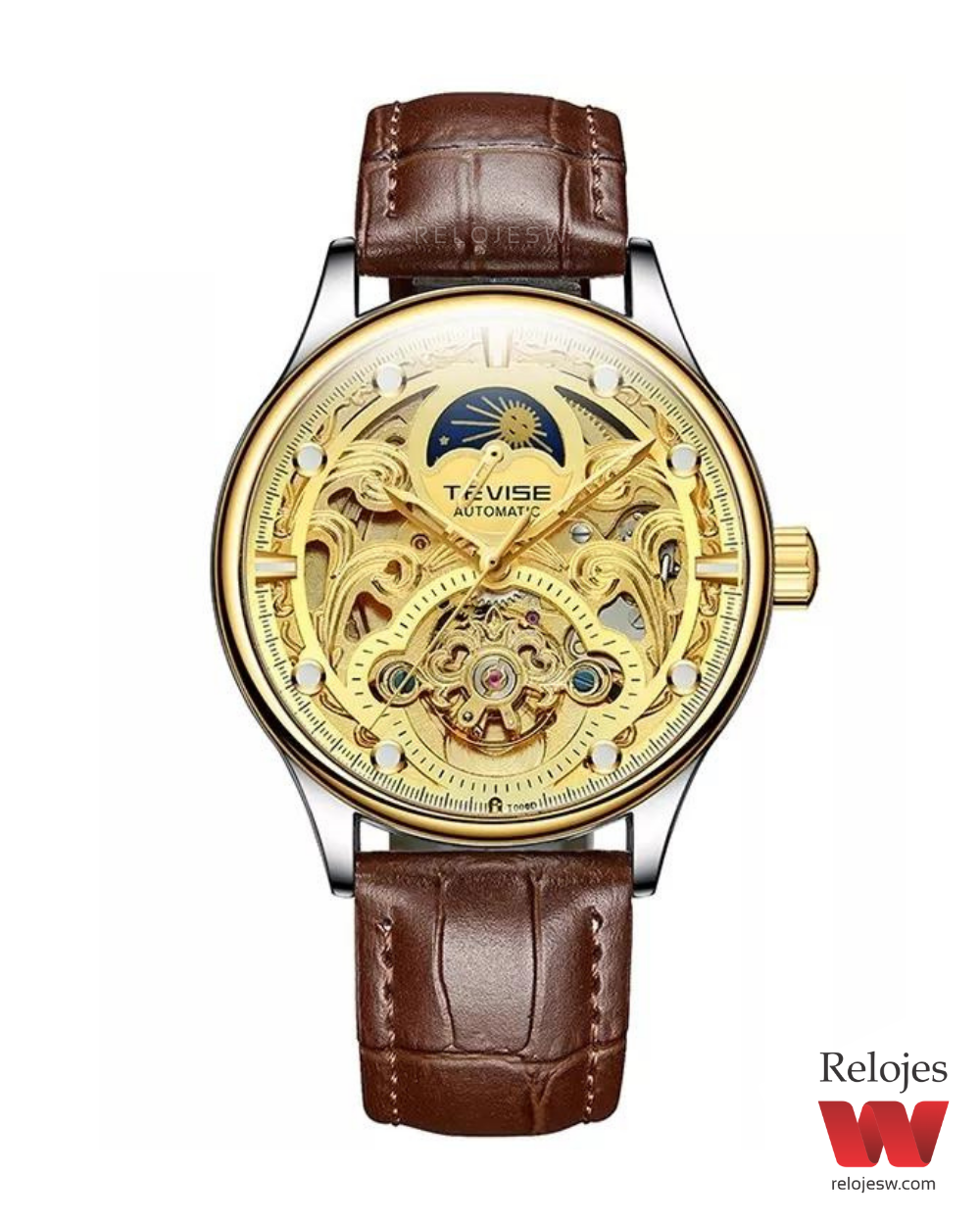 Reloj Tevise Hombre T820D Marrón Plateado