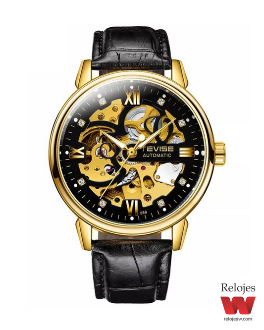 Reloj Tevise Hombre T869 Negro Dorado