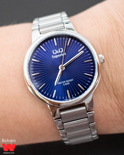 Reloj Q&Q Superior Mujer S283J202Y Plateado Azul